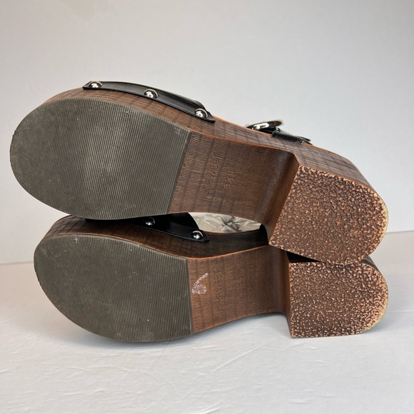 Nine West Womens Jayce 3 Platform Sandals Black Brown 2.75” Block Heel Sz 8.5M - Picture 9 of 12